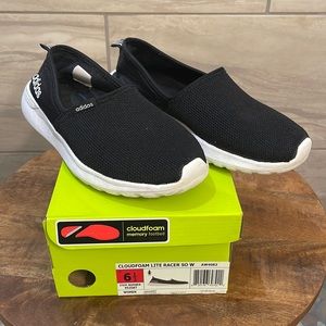 Adidas Cloudfoam Lite Racer Black Tennis Shoes | Worn | Good Condition